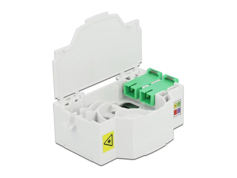 Delock LWL Anschlussdose für Hutschiene 4x SC/LC weiss