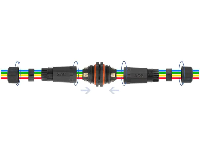 Delock Verbindungsmuffe IP68, 4 Pin, 4.5 - 7.5 mm schwarz
