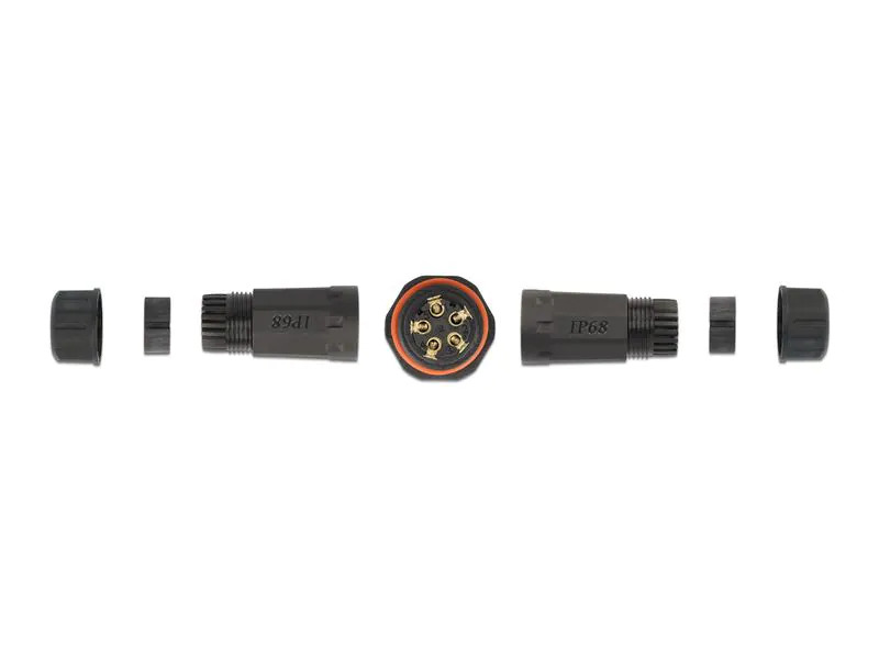 Delock Verbindungsmuffe IP68, 5 Pin, 4.5 - 7.5 mm schwarz