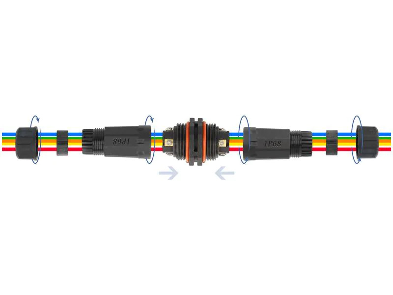 Delock Verbindungsmuffe IP68, 5 Pin, 4.5 - 7.5 mm schwarz