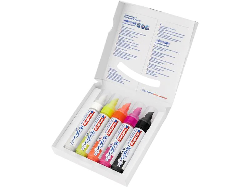 edding Acrylmarker 5000 Neon, 5 Stück