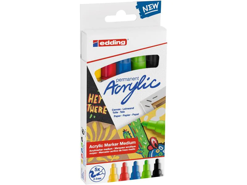 edding Acrylmarker 5100 Basic, 5 Stück