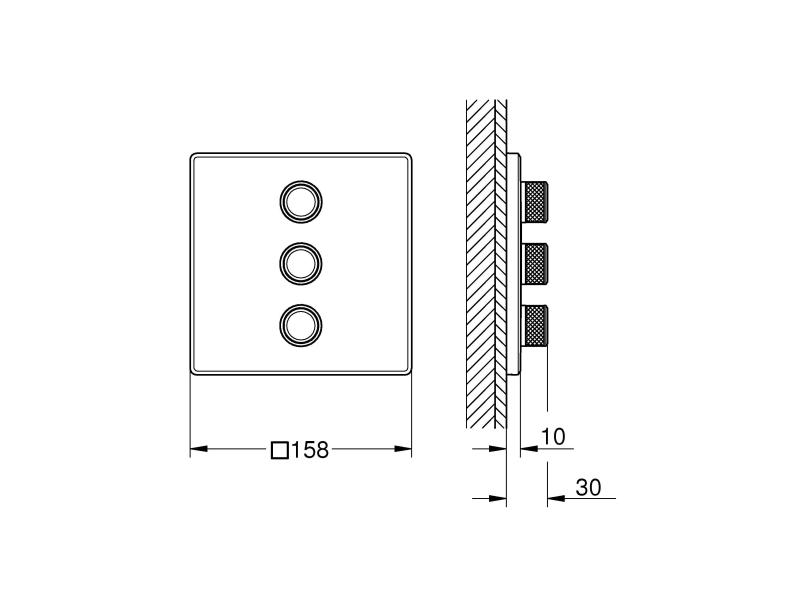 GROHE Thermostat Grohtherm SmartControl 43 mm, Chrom