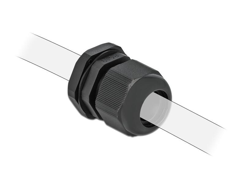 Delock Kabelverschraubung PG19, 28 mm 10 Stück, Schwarz