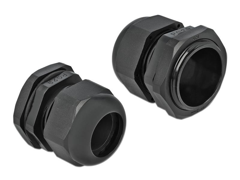 Delock Kabelverschraubung PG29, 42 mm 10 Stück, Schwarz