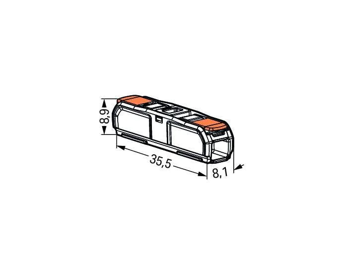 WAGO Durchgangsklemme mit Hebel, 0.14 - 4 mm², 2-fach, 60 Stück
