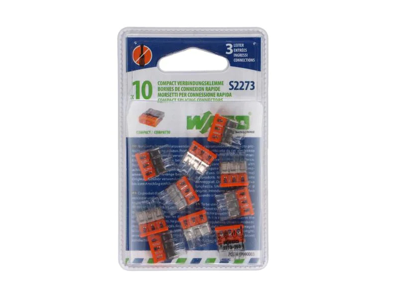 WAGO Steckklemme Contact COMPACT 3-fach, 10 Stück