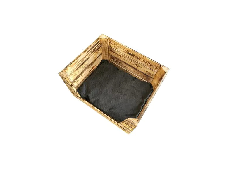 Holz Zollhaus Katzenbett Vintage geflammt, 50 x 40 x 30 cm