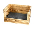 Holz Zollhaus Katzenbett Vintage geflammt, 59 x 40 x 33 cm