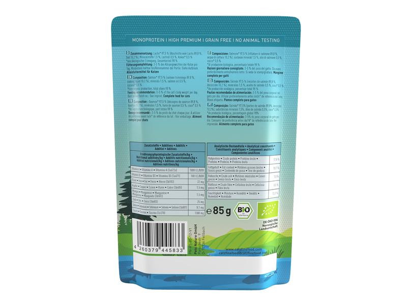 catz finefood Nassfutter Bio No.513 Lachs, 12 x 85 g