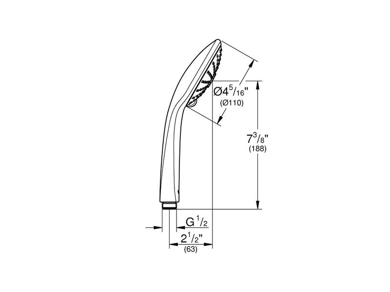 GROHE Handbrause Euphoria 100 Massage EcoJoy 3 Strahlarten