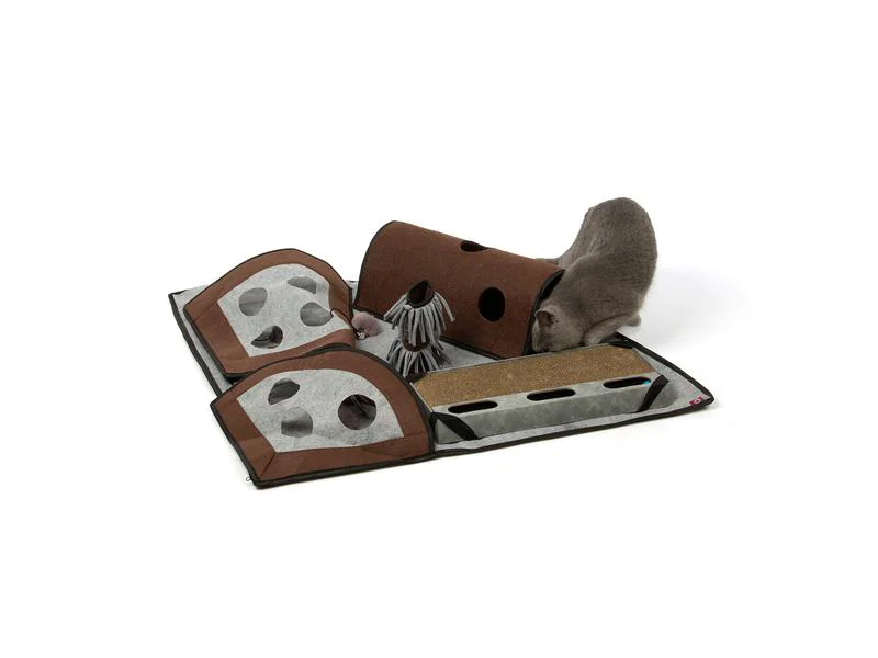 CanadianCat Katzen-Spielzeug Activity Teppich Calvin, 90 x 90 x 20 cm