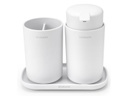 Brabantia Seifenspender-Set mit Zahnputzbecher und Schale Weiss