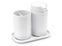 Brabantia Seifenspender-Set mit Zahnputzbecher und Schale Weiss