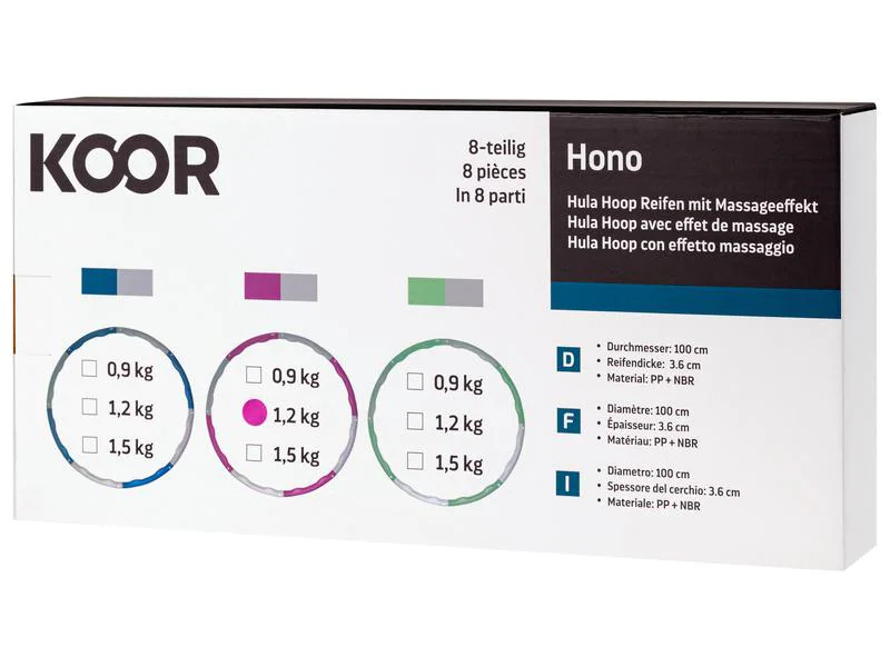 KOOR Hula Hoop Reifen Hono 8-Segm. 0.9 kg