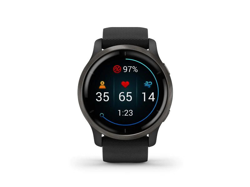 GARMIN Sportuhr Venu 2 Schwarz/Grau