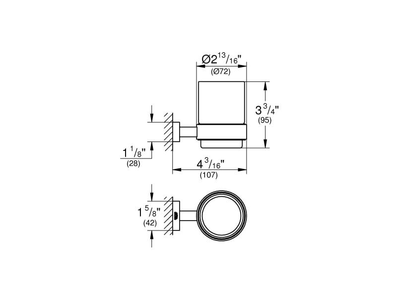 GROHE Glashalter Chrom, inkl. Glas