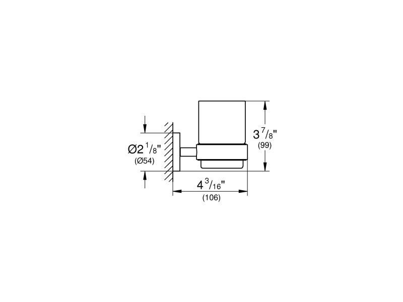 GROHE Glashalter Chrom, inkl. Glas