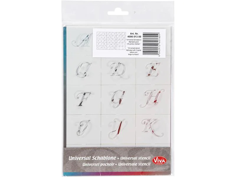 Creativ Company Schriftschablone Buchstaben und Zahlen 3 Blatt