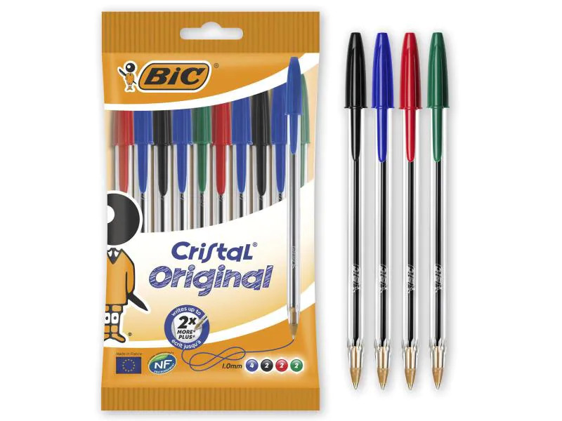BIC Kugelschreiber Cristal Origin 0.32 mm, assortiert, 10 Stück