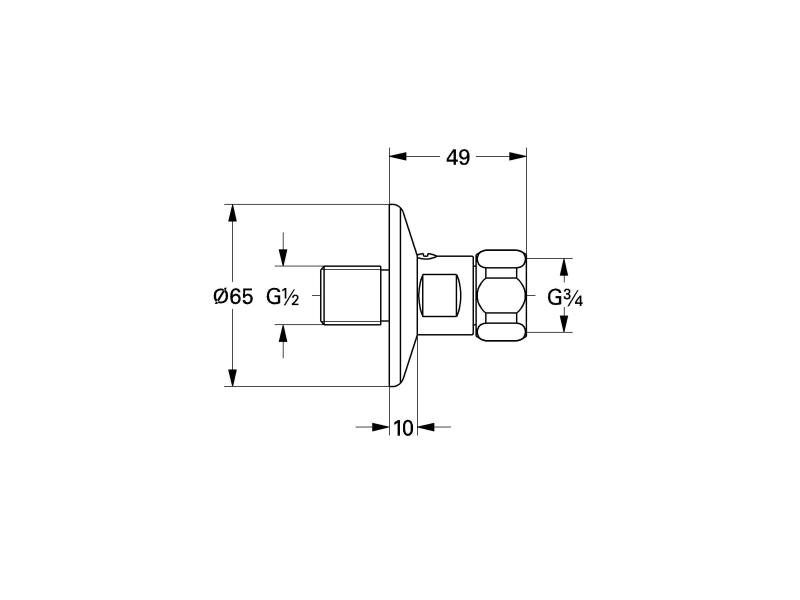 GROHE Anschluss ½ / ¾ gerade, absperrbar