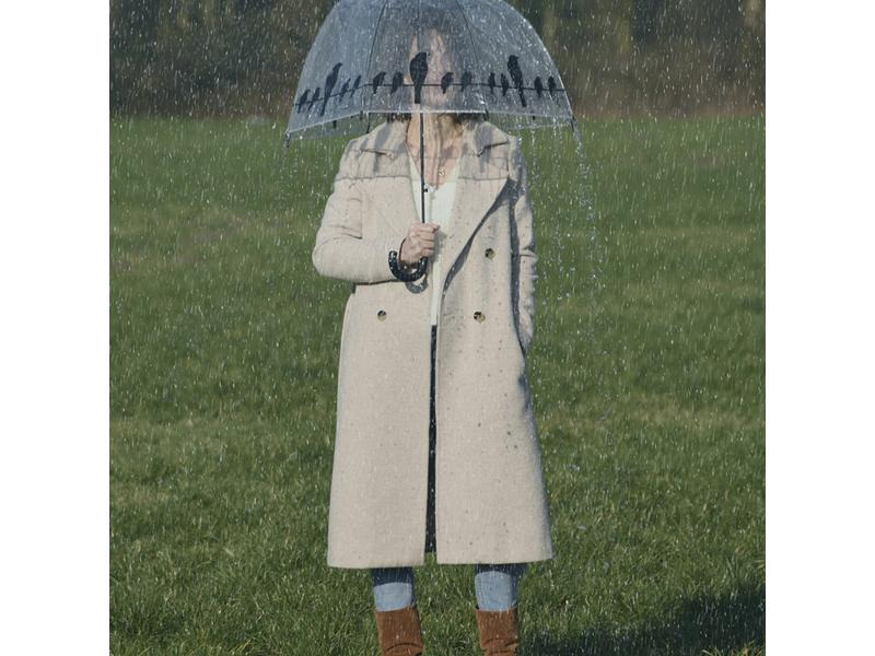 Esschert Design Schirm Vögel auf Draht Schwarz/Transparent