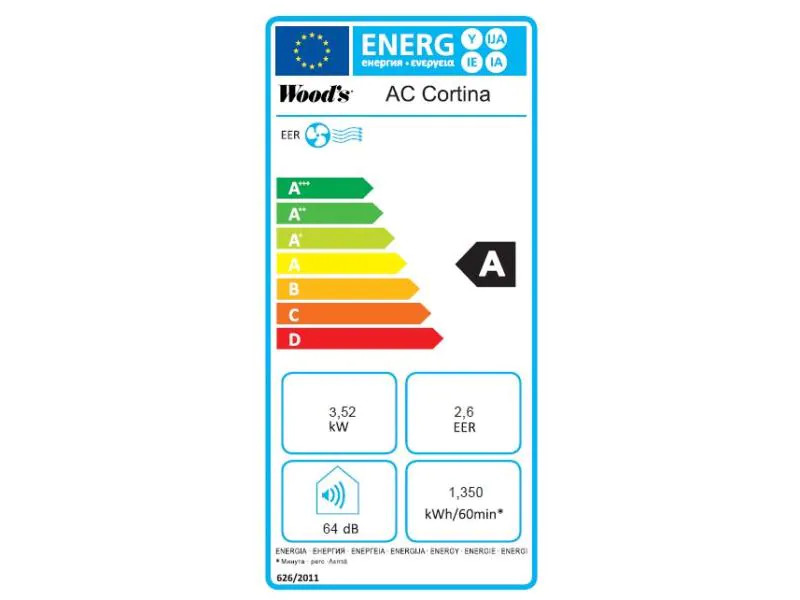 Wood's Klimagerät AC Cortina 12K SMART HOME 105 m³