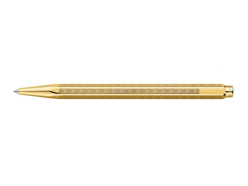 Caran d'Ache Kugelschreiber Ecridor Chevron Vergoldet