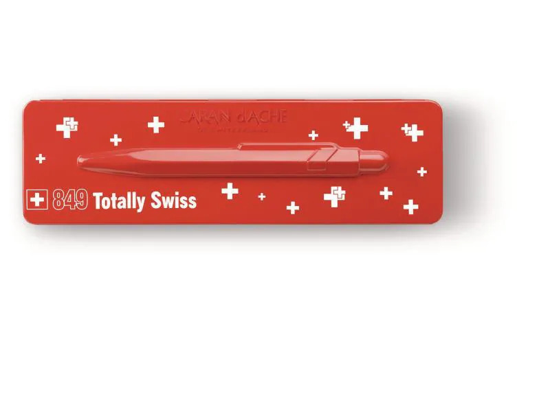 Caran d'Ache Kugelschreiber Totally Swiss mit Etui Medium (M), Rot/Weiss