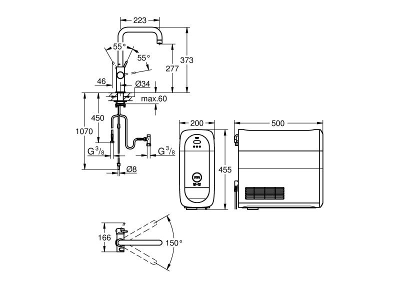 GROHE Küchenarmatur Blue Home U-Auslauf, Starter Kit, Chrom