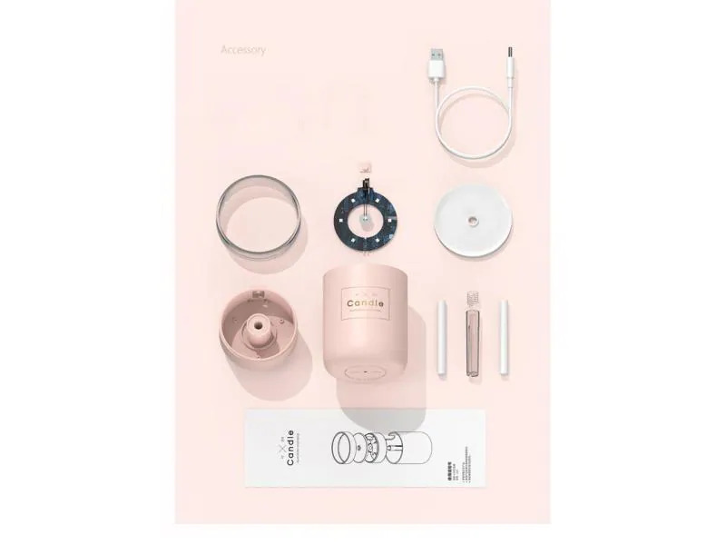 Linuo Ultraschall-Luftbefeuchter Candle GO-204-P Pink