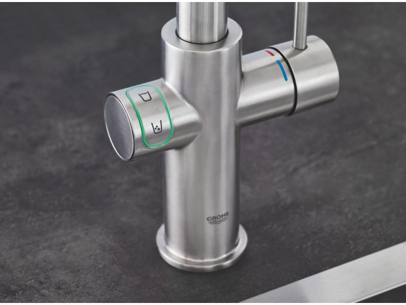GROHE Küchenarmatur Blue Home  L-Auslauf, Starter Kit, Supersteel