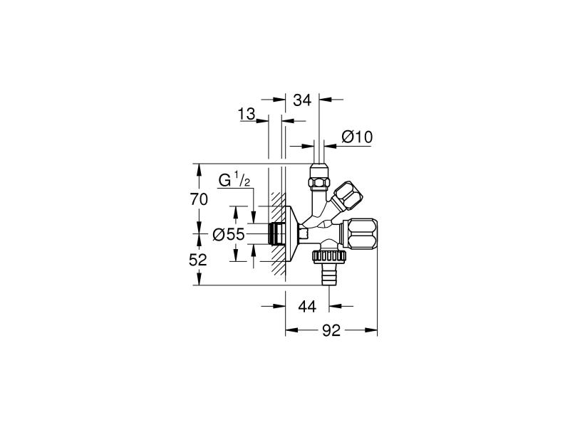 GROHE Eckventil Original WAS 1/2″ mit selbstdichtendem Gewinde