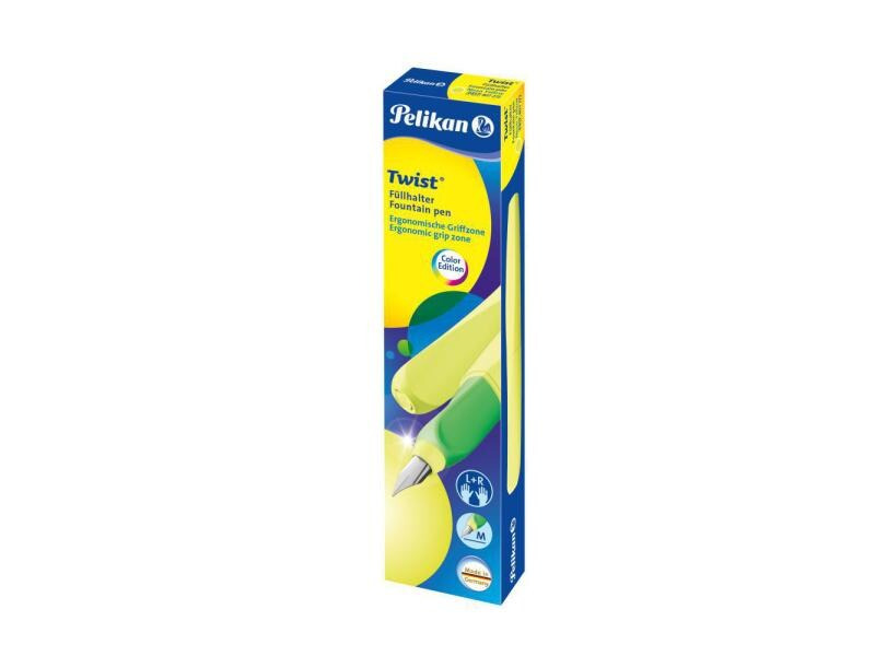 Pelikan Füllfederhalter Twist Medium (M), Neongelb/Hellgrün