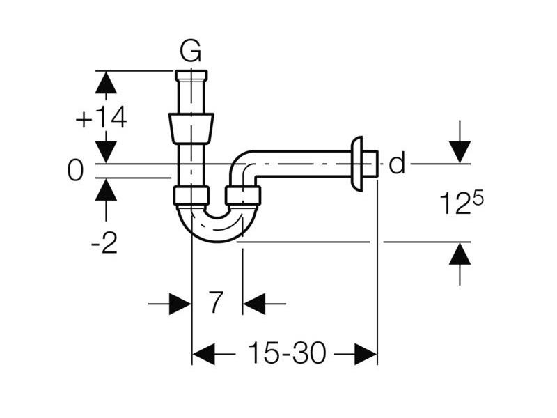 Geberit Lavabosiphon 1 1/4,  Original Ersatzteil
