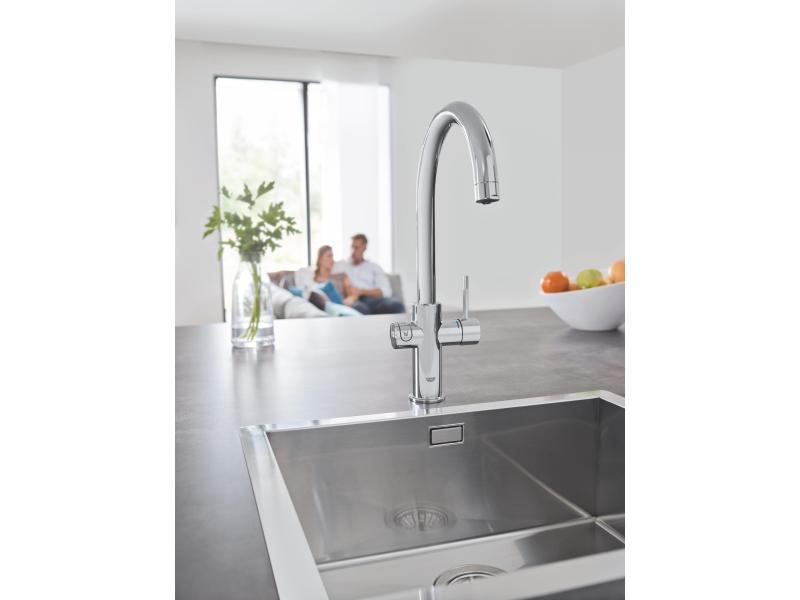 GROHE Küchenarmatur Blue Home C-Auslauf, Starter Kit, Chrom