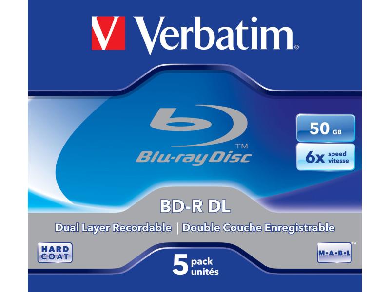 Verbatim BD-R 50 GB, Jewelcase (5 Stück)