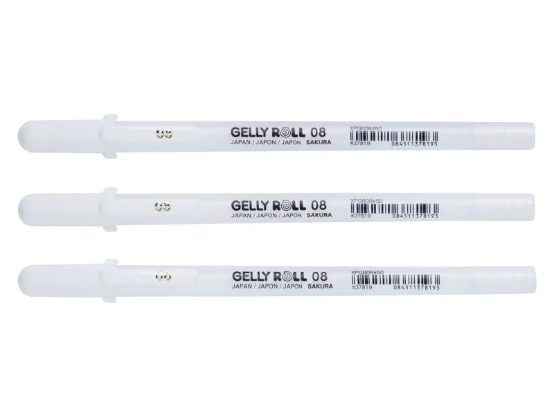 Sakura Gelschreiber Gelly Roll Basic 3er-Set Mittel, Weiss