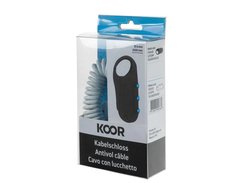 KOOR Fahrradschloss Caavo Mini Weiss