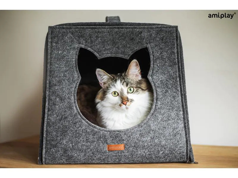 amiplay Katzenkorb Cube Hygge, Grau