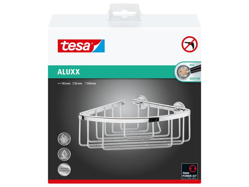 tesa Bad-Utensilienhalter Aluxx  Eckablagekorb, Chrom