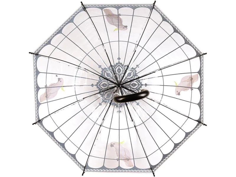 Esschert Design Schirm Vogelkäfig Rosa/Schwarz/Transparent
