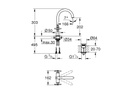 GROHE Lavaboarmatur Atrio L-Size 1/2, Chrom, Kreuzgriffe