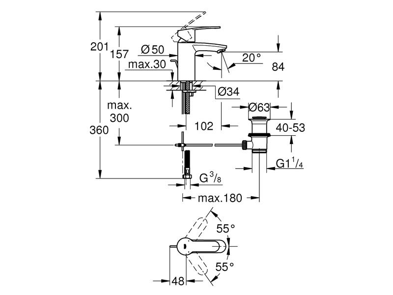 GROHE Lavaboarmatur Eurostyle Cosmopolitan 1/2″ S-Size
