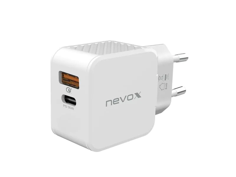 Nevox USB-Wandladegerät USB-C Power Delivery + QC 3.0 30 W