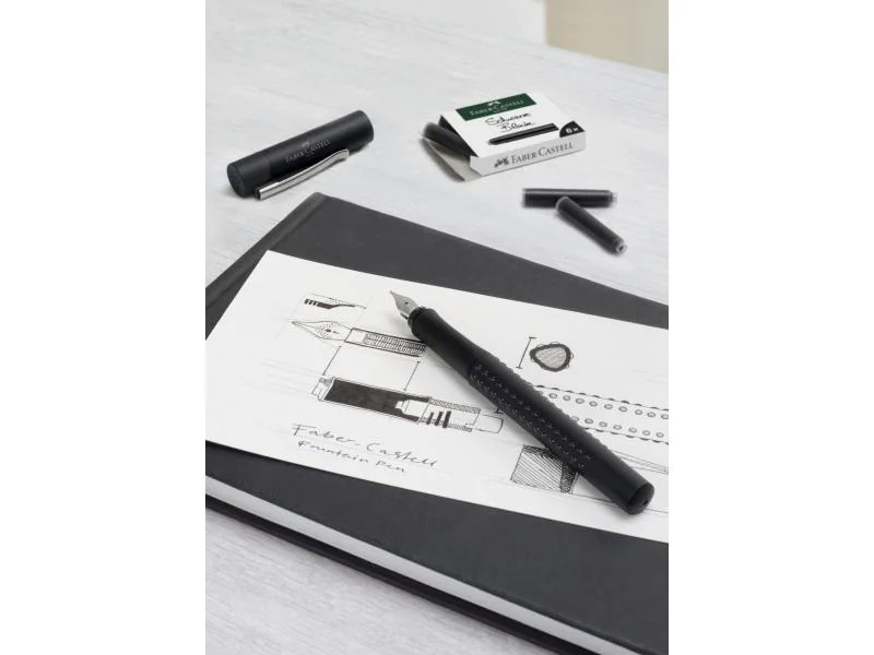 Faber-Castell Tintenpatrone Schwarz, 6 Stück