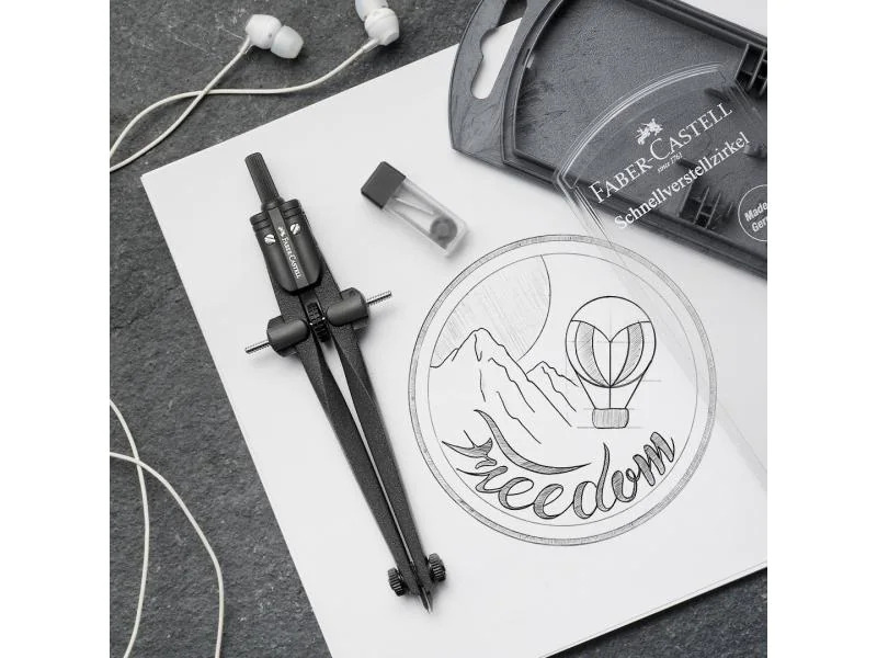 Faber-Castell Schnellverstellzirkel Stream 2019 Schwarz