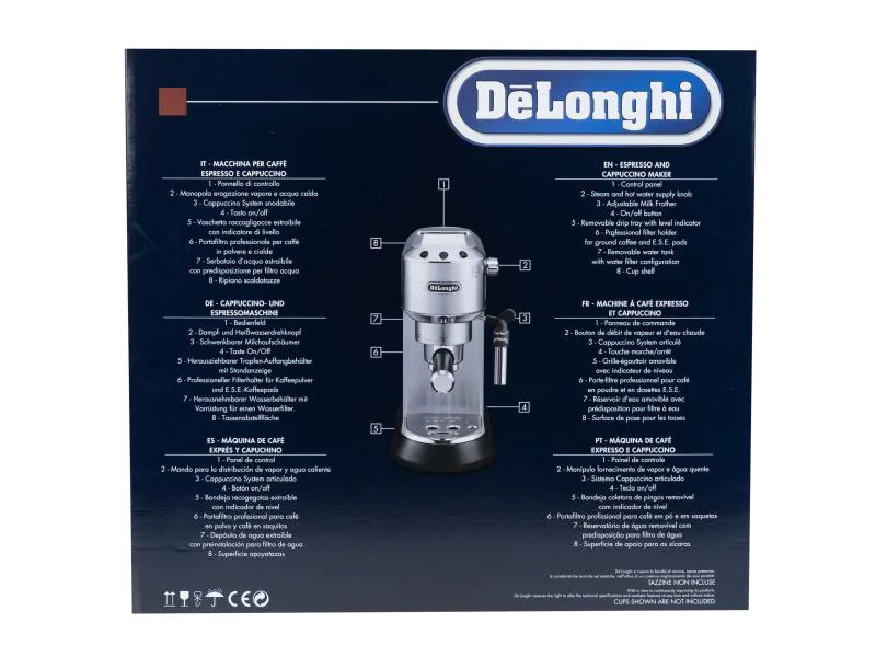 De'Longhi Siebträgermaschine Dedica EC 685.M Silber