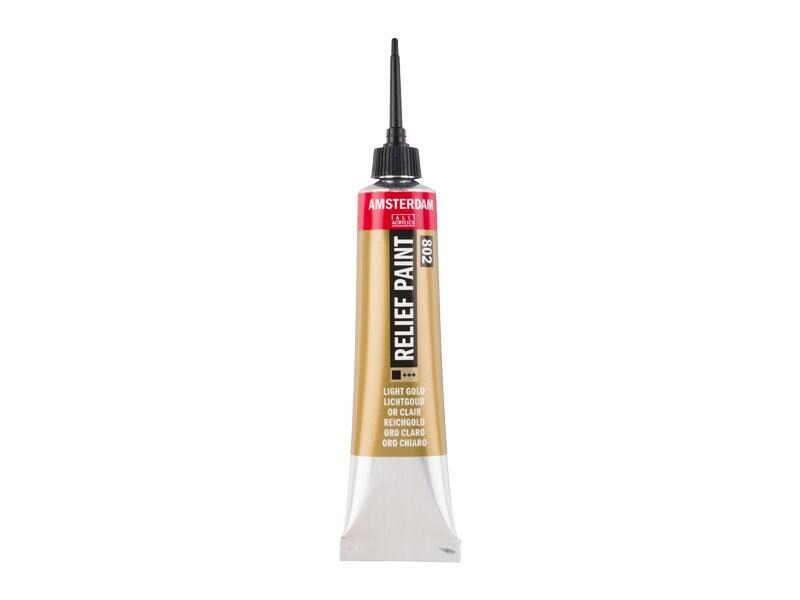 Amsterdam Acrylfarbe Reliefpaint 20 ml, Gold/Weiss