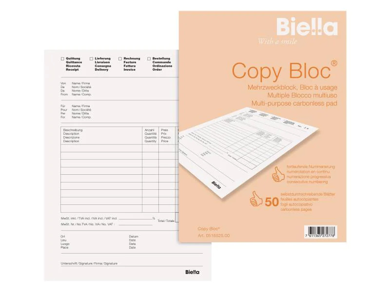 Biella Durchschreibeblock Copy Block A5 Mehrzweckblock